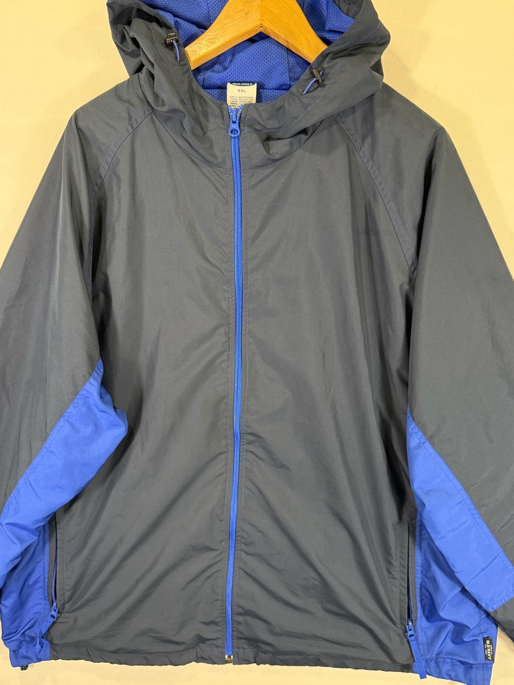 Old Navy Black Windbreaker with Blue Accents